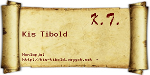 Kis Tibold névjegykártya